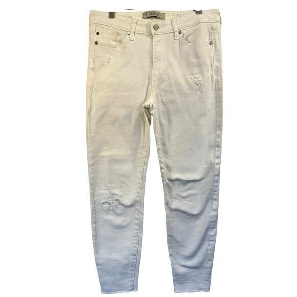 Liverpool Womens Jeans The Crop Size 8/29 Bright White Raw Hem Stretch - Picture 1 of 9